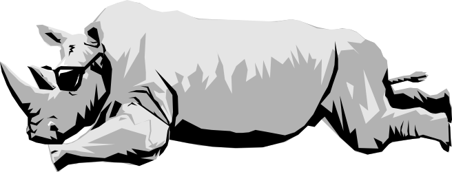 Rhino with Long Horn Clipart: Perfect for Nature and Wildlife Projects