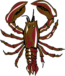 Vibrant Red and Brown Crab Clipart on Black Background