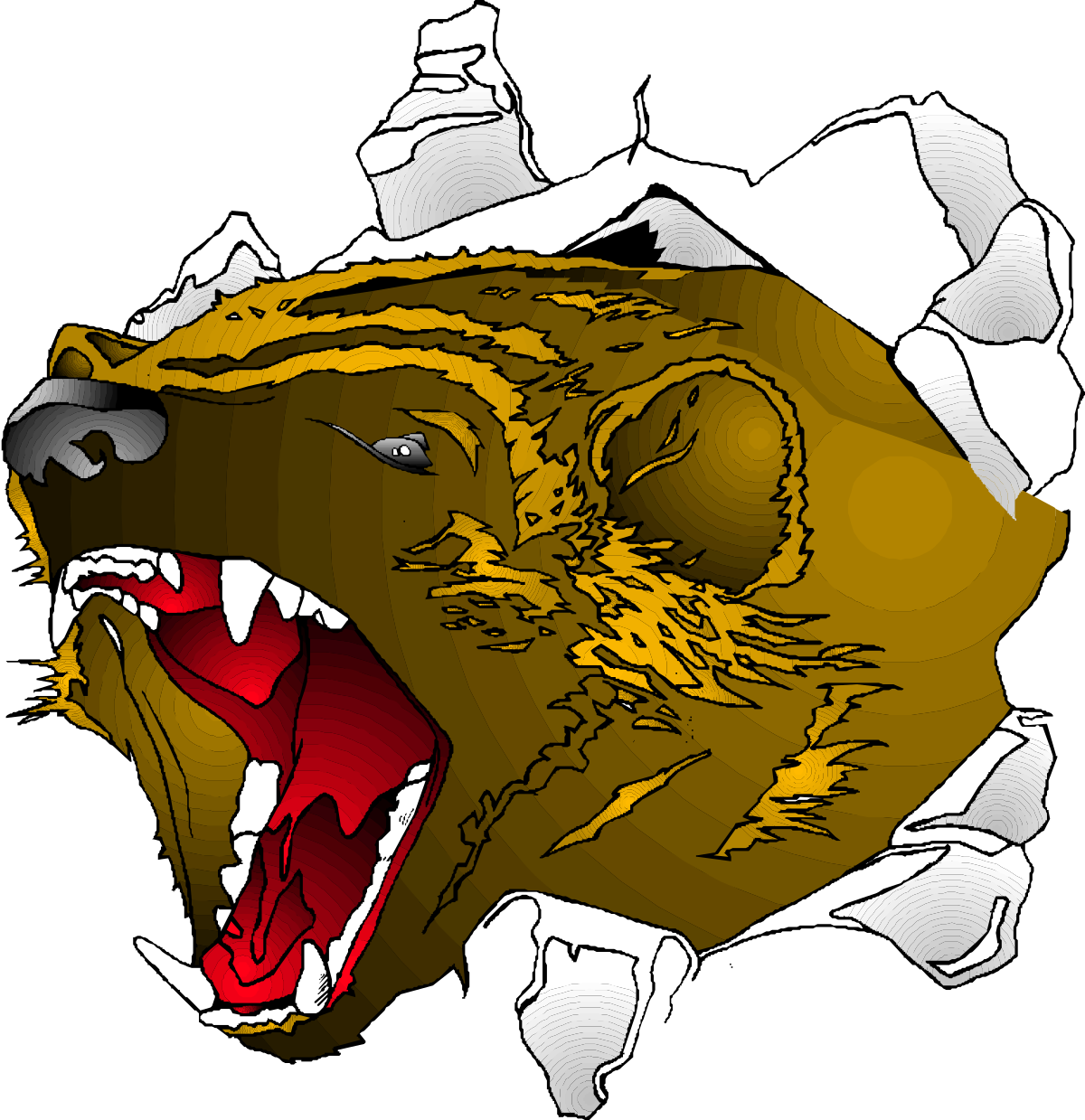 a bear with its mouth open and its mouth open clip art png transparent Bear Clipart with Open Mouth - Perfect for Wildlife Themes