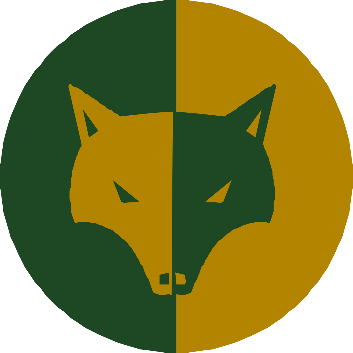 Fox Head Clipart in Vibrant Green and Yellow Circle