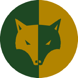 Fox Head Clipart in Vibrant Green and Yellow Circle