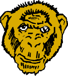 Cheerful Monkey Head Clipart with Big Grin