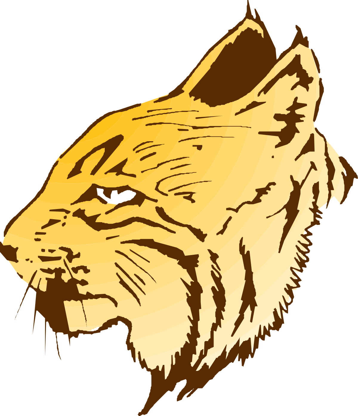 a yellow tiger head with a black background clip art png transparent Yellow Tiger Head Clipart with Black Background