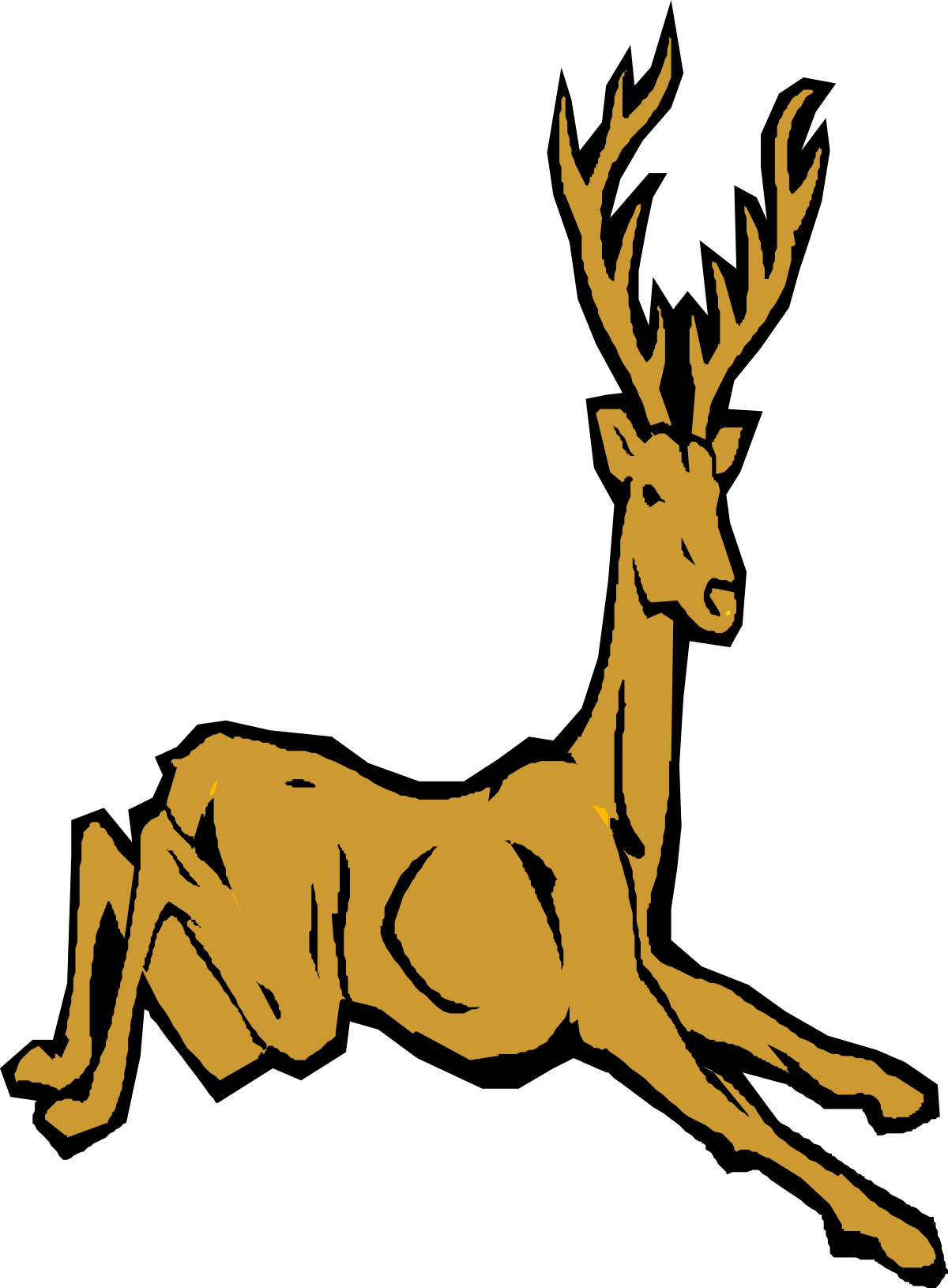 Deer Silhouette on Black Background - Stunning Clipart for Nature Lovers