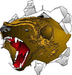 Bear with Open Mouth Clipart - Wild Animal Illustration