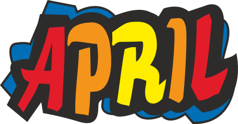 Colorful April Letters Clipart for Spring Celebrations