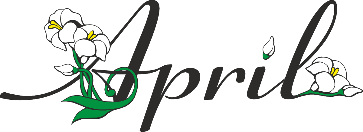 April Logo with Flowers Clipart - Vibrant Floral Design