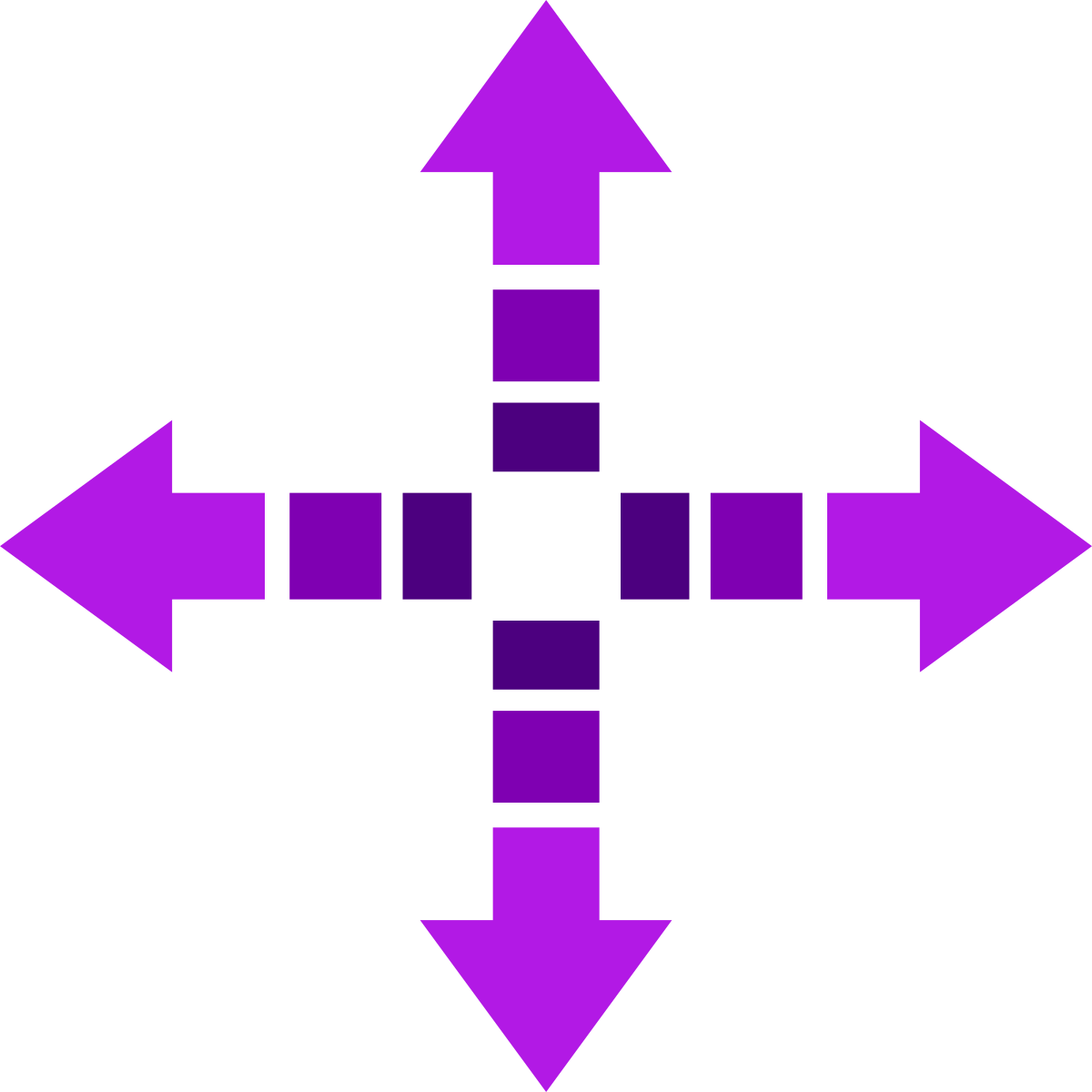 Purple Cross with Upward Arrows Clipart