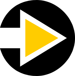 Yellow Play Button on Black Background Clipart - Perfect for Media Projects