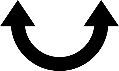 Bidirectional Arrow with Flower Clipart on Black Background
