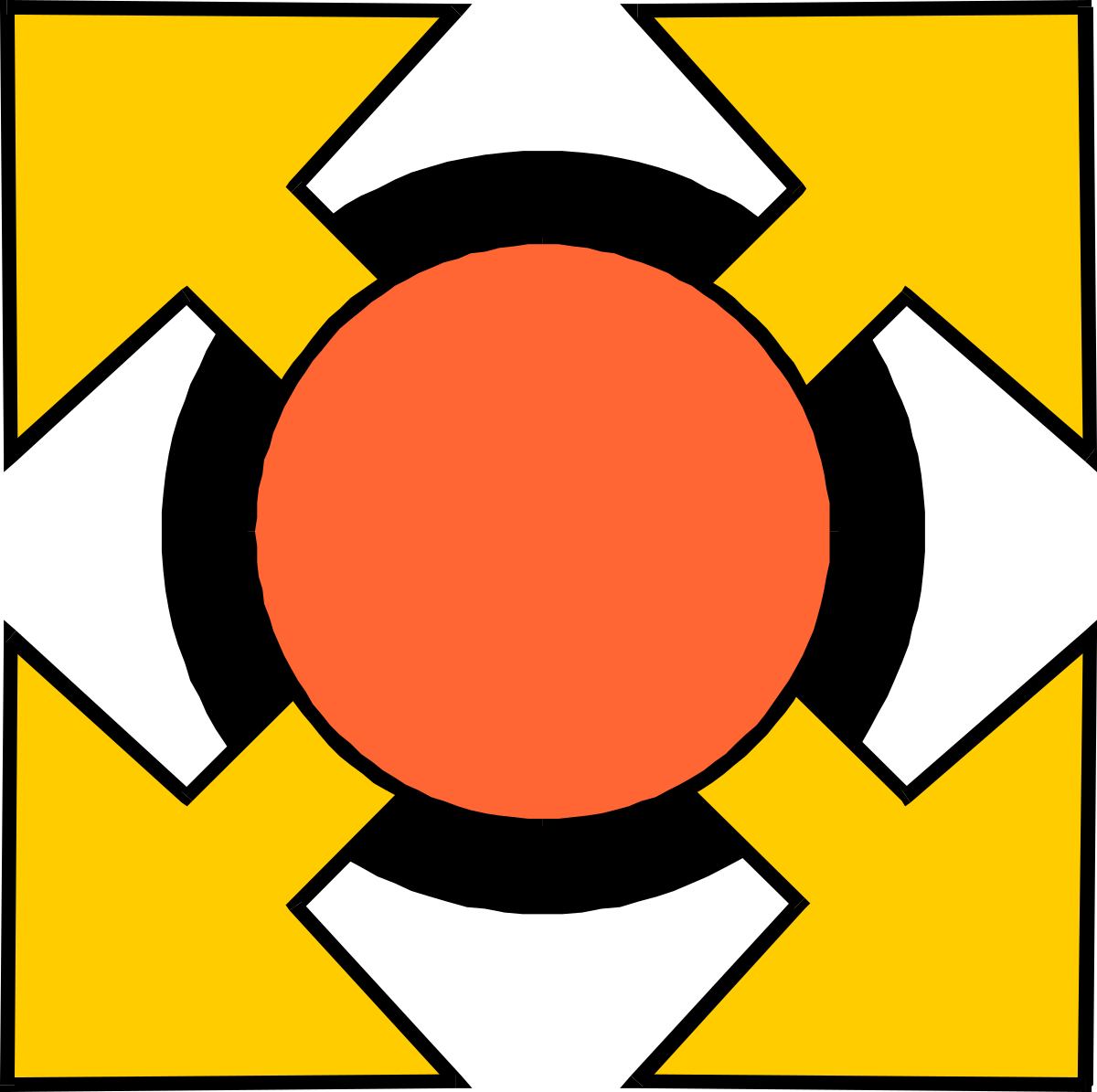 a yellow and black square with a red circle clip art png transparent Yellow and Black Square with Red Circle Clipart