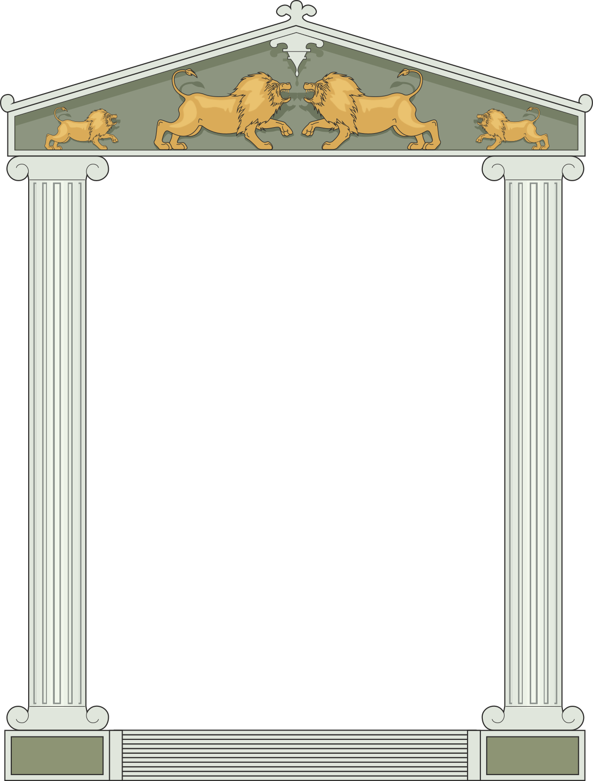 a white arch with two lions on it clip art png transparent Borders, Frames, and Arches: Elegant Lion-Embellished White Arch Clipart
