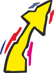 Colorful Arrow on Black Background - Vibrant Clipart Collection
