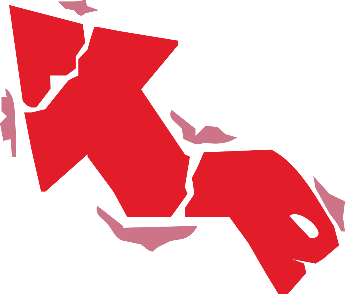 Red and White United States Map Clipart - Stunning Geometric Designs