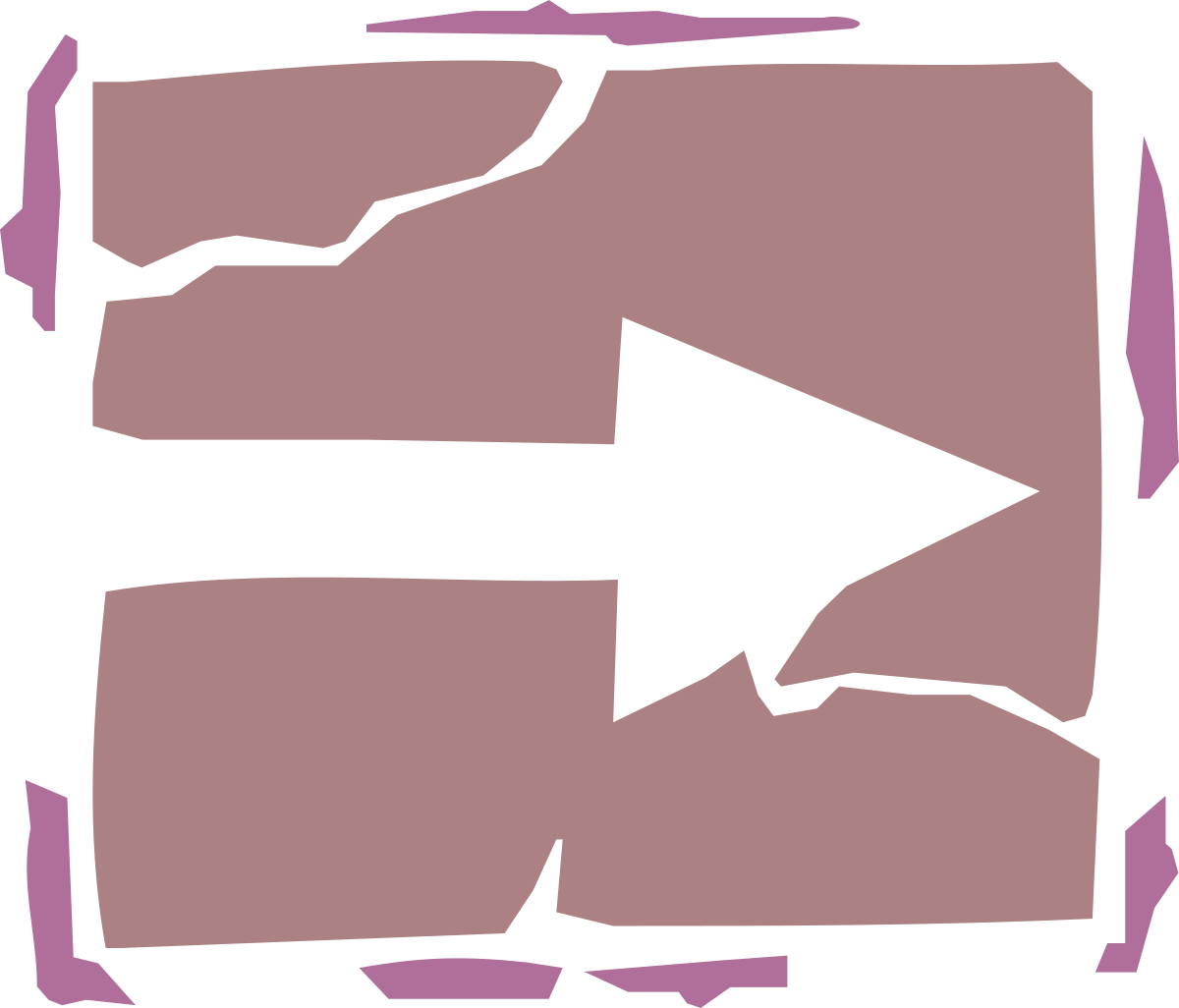 Pink and Purple Square with Black Arrow - Trendy Clipart Design