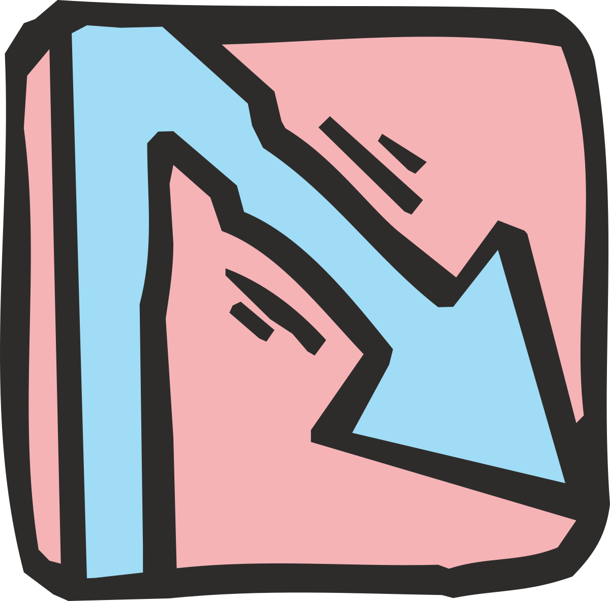 a pink and blue square with a black arrow clip art png transparent Pink and Blue Square with Black Arrow Clipart for Creative Projects