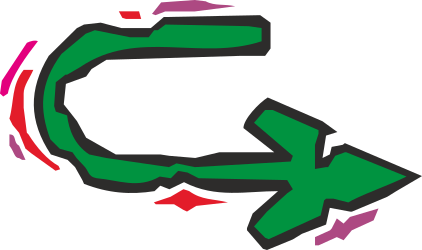 Green Arrow with Red Upward Arrows - Dynamic Clipart for Growth