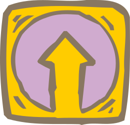 Yellow Arrow with Purple Center Clipart - Dynamic Directional Graphics