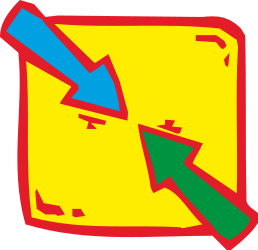 Yellow and Blue Arrow Pointing Up Clipart for Dynamic Designs