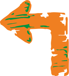 Green and Orange Arrow Clipart on Black Background