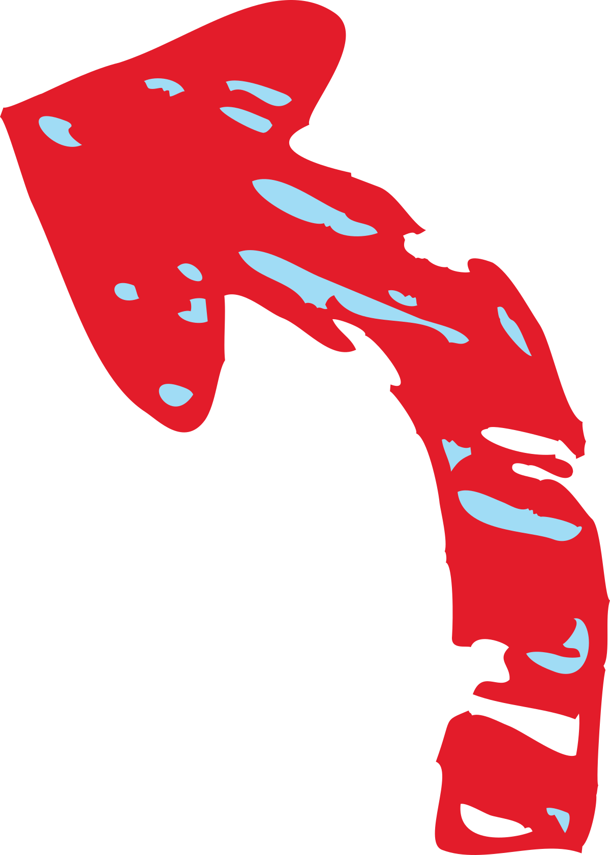 Red and Blue Phone on Black Background - Eye-Catching Clipart