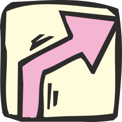 Pink Arrow with Black Arrow Pointing Up - Dynamic Clipart Design