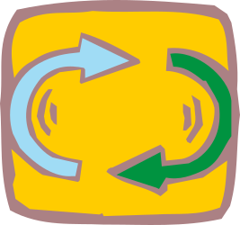 Yellow Square with Dual Direction Arrows Clipart: Versatile Visuals for Dynamic Designs