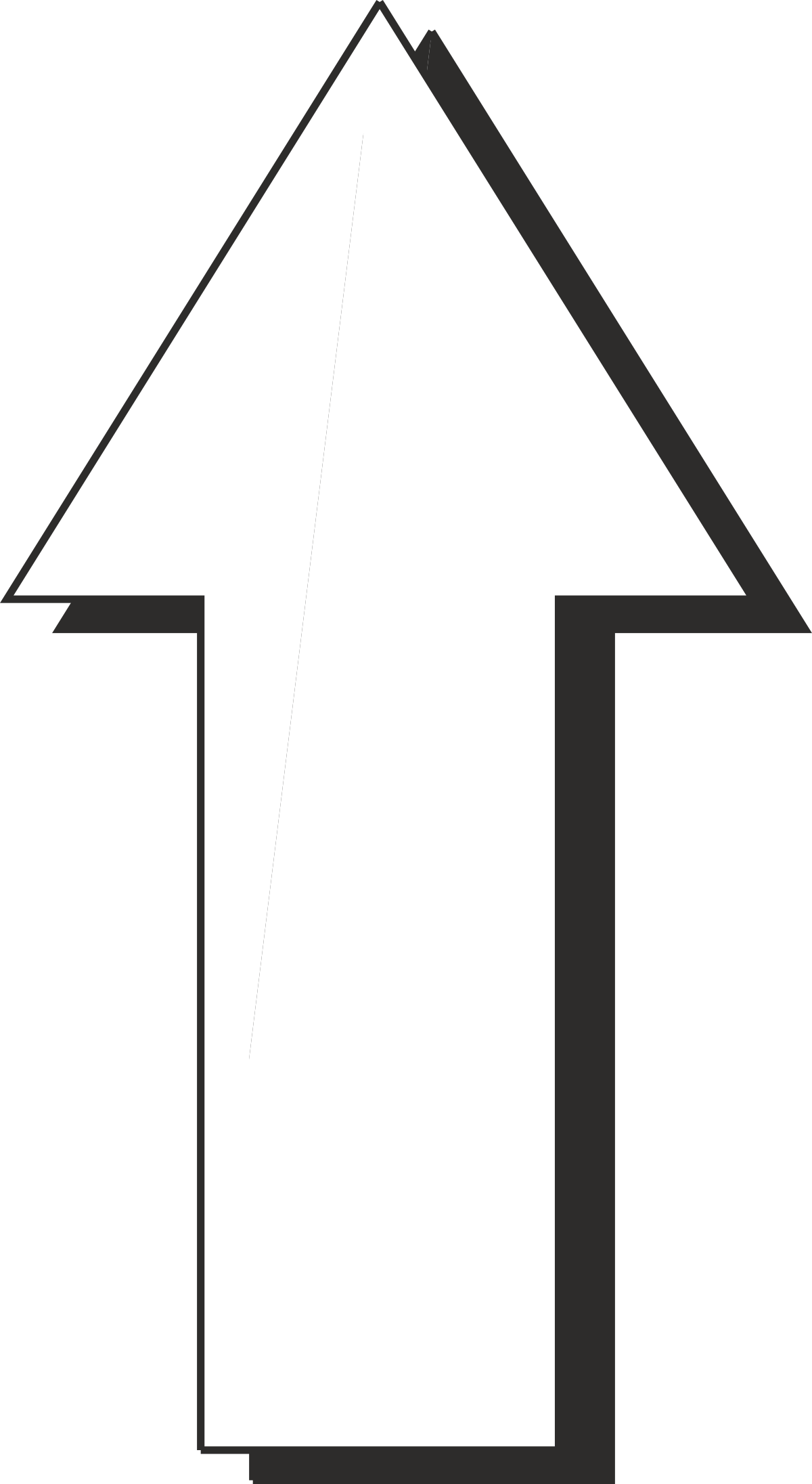 White Arrow Pointing Up Clipart for Dynamic Directional Guidance