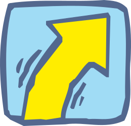 Yellow Arrow Clipart Pointing Up to the Left