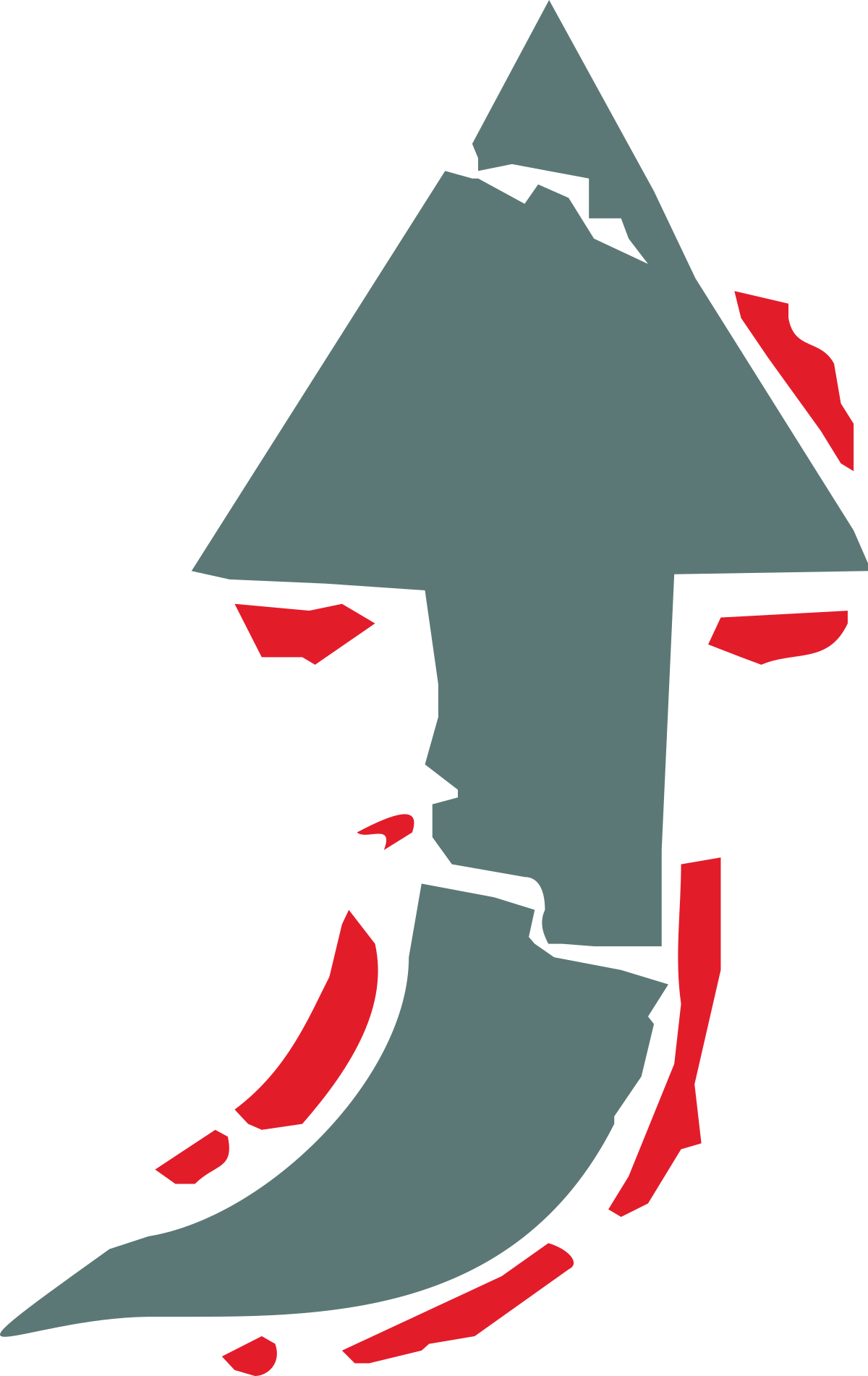 a red and gray arrow with a black background clip art png transparent Red and Gray Arrow on Black Background Clipart