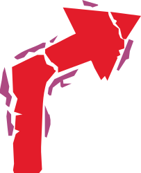 Red Arrow Pointing Up Left - Dynamic Clipart for Directional Signage
