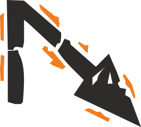 Black and Orange Arrow Clipart Design