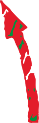Red and Green Map of New Zealand - Perfect Clipart for Visual Projects