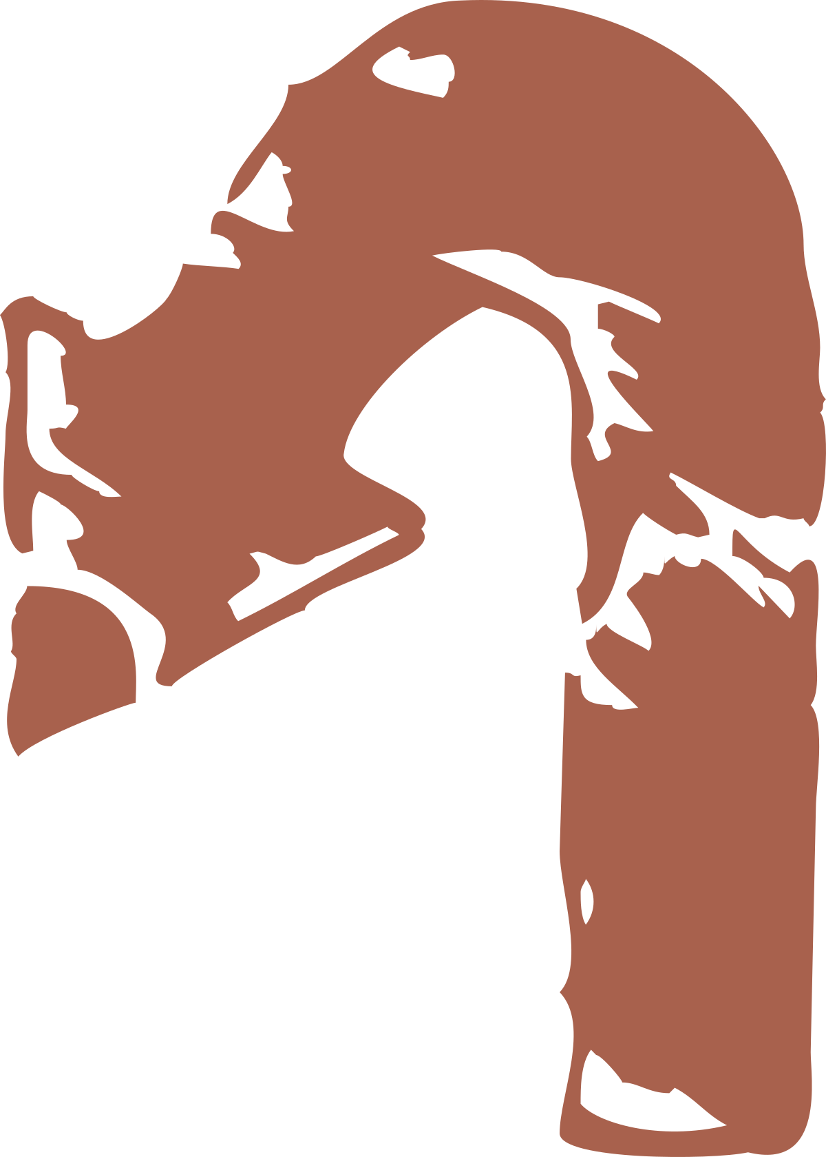 Brown and White Silhouette of a Man Clipart for Versatile Use