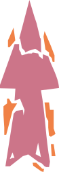 Pink and Orange Triangle with White Triangle Clipart: Vibrant Geometric Graphics
