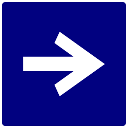 Blue and White Arrow Sign Clipart Pointing Left