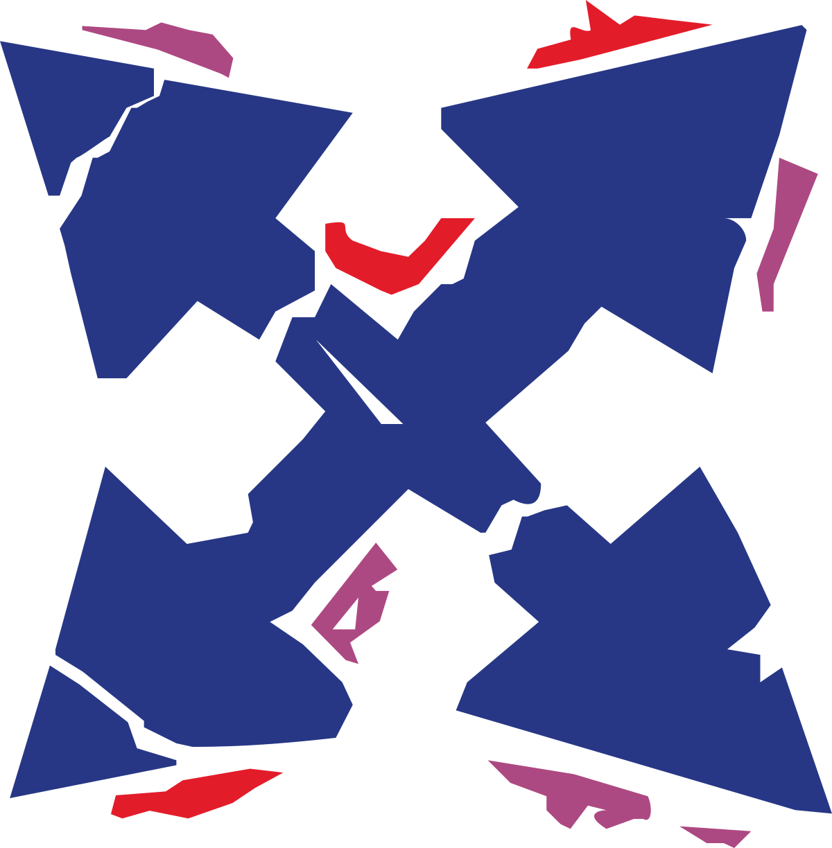 Blue and Red Abstract Design Clipart for Dynamic Visuals