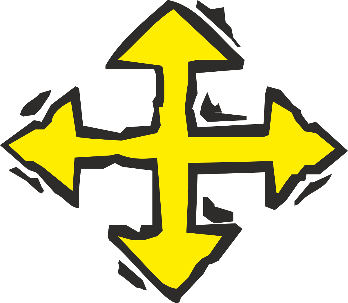 a yellow arrow with three arrows pointing up clip art png transparent Yellow Arrow with Three Upward Arrows - Dynamic Clipart for Eye-Catching Designs