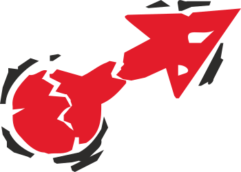 Red Arrow with Black Arrow in Center - Dynamic Clipart for Creative Projects