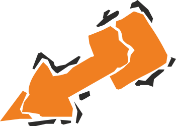Broken Orange Arrow Clipart for Dynamic Visuals