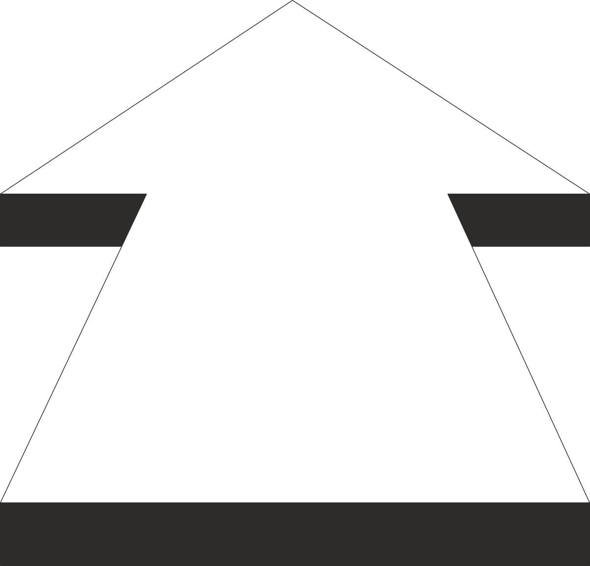 Charming House Clipart with Distinctive Roof Line