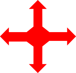 Red Cross with Upward Arrows Clipart for Dynamic Presentations