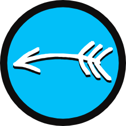 Blue Circle with White Arrow Icon: Upward Direction Clipart