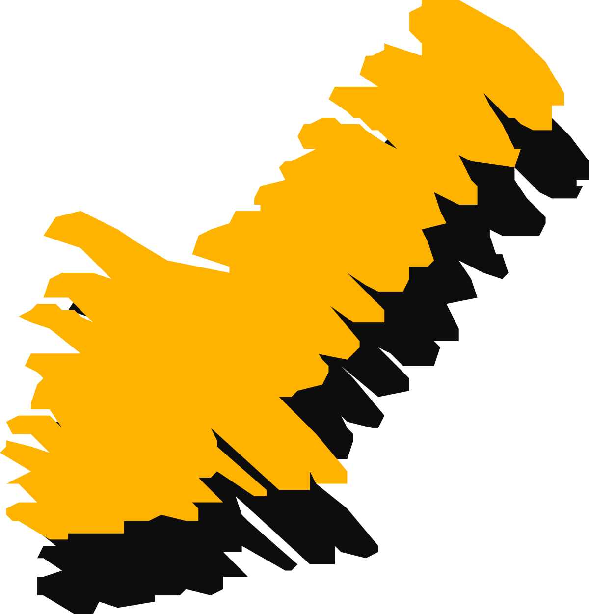 Yellow and Black Arrow on Black Background - Dynamic Clipart Design