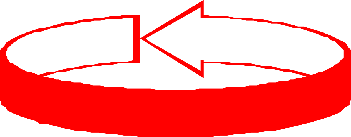 Red Circle with White Arrow Icon for Bold Visual Statements