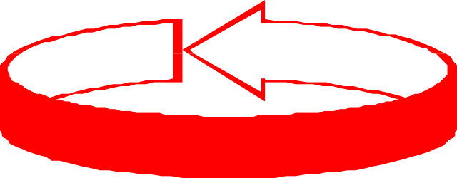 Red Circle with White Arrow Icon for Bold Visual Statements
