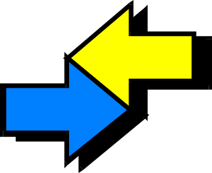 Blue and Yellow Arrow Pointing Right Clipart for Dynamic Designs