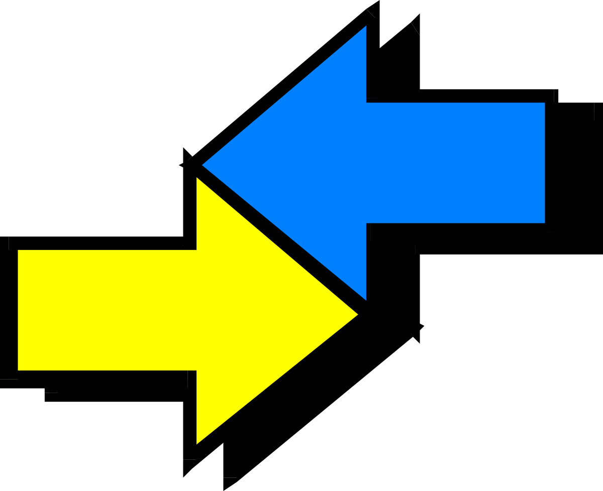 a blue and yellow arrow pointing to the right clip art png transparent Blue and Yellow Arrow Clipart Pointing Right - Perfect for Directional Signage
