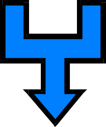 Blue Arrow Pointing Up to the Left - Dynamic Clipart