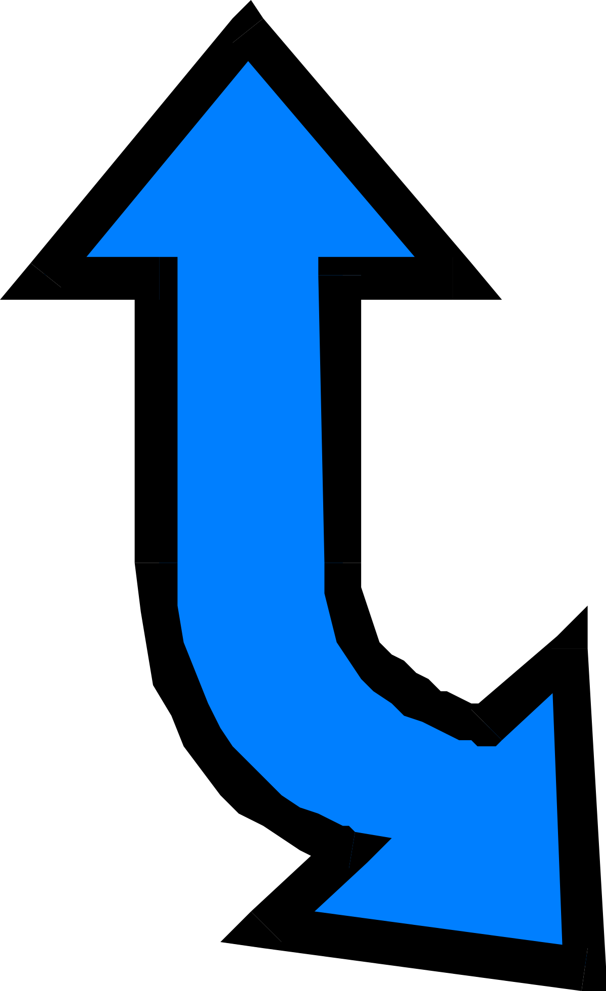 Blue Arrow Pointing Up to the Right - Dynamic Directional Clipart